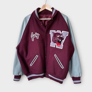 Cougars Letterman Varsity Jacket‎ - Embroidered Patch, Custom